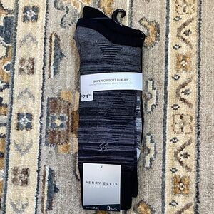 Perry Ellis Portfolio Dress Socks Black/Grey/Blue